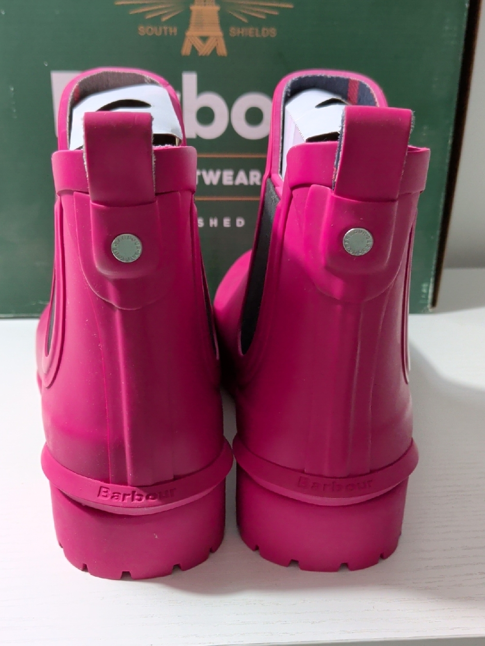 Barbour NIB Rain Boots 8 Pink - Picture 5 of 7